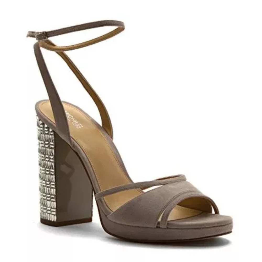 Micheal Kors | Crystal + Suede Platform Heel
